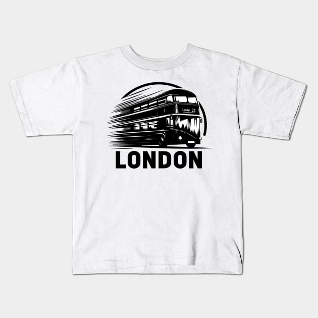 London Bus Kids T-Shirt by Vehicles-Art